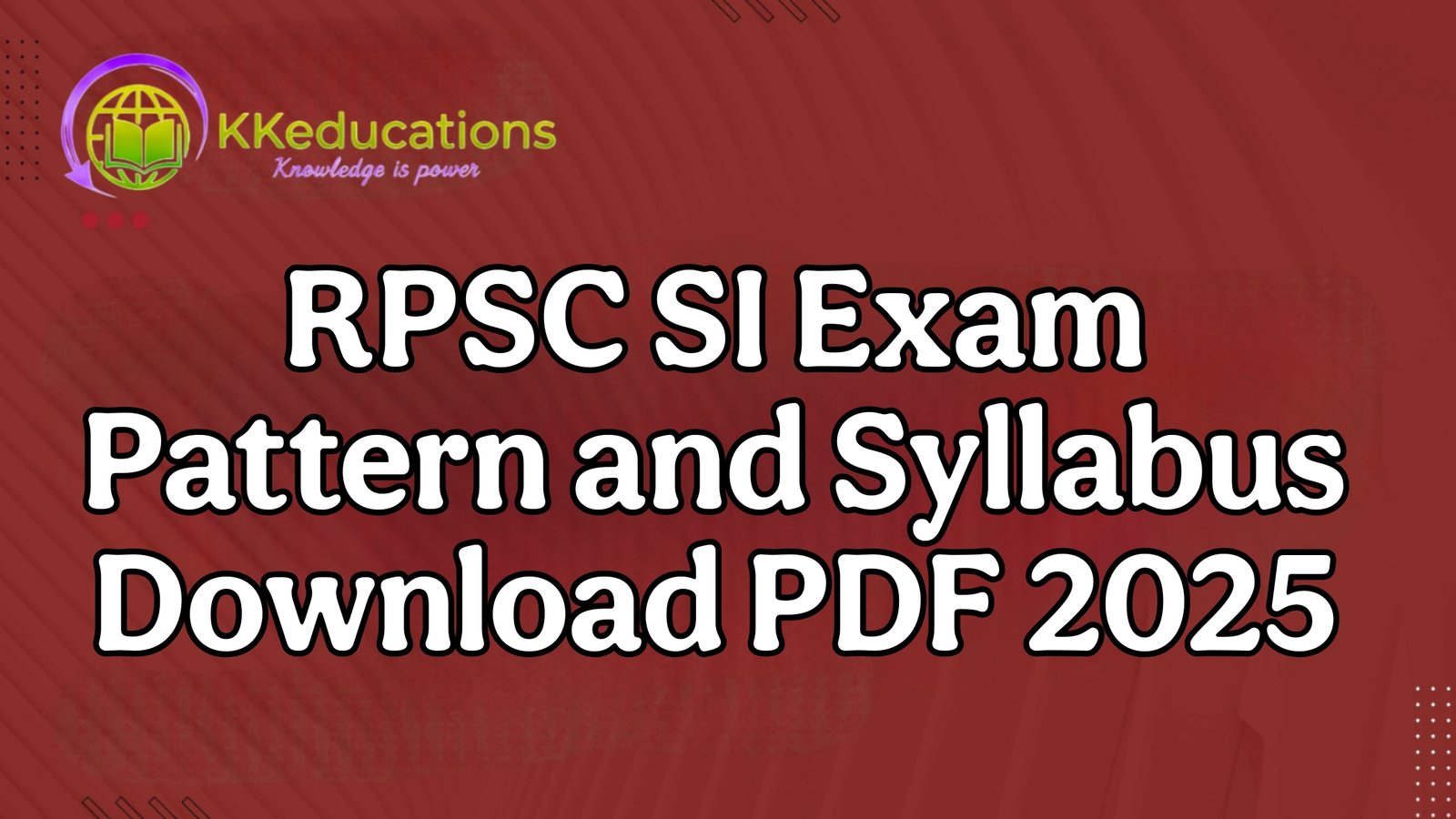 RPSC Sub Inspector Exam Pattern and Syllabus Download PDF 2025