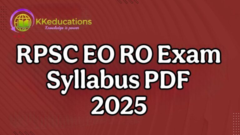 RPSC EO RO Exam Syllabus PDF 2025