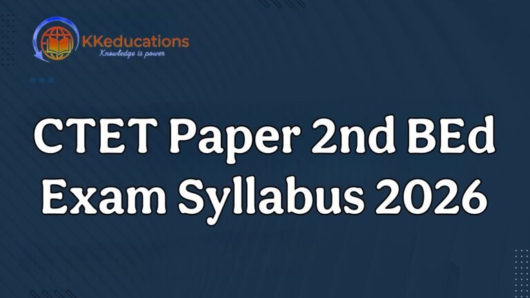 CTET Paper 2nd BEd Exam Syllabus 2026 PDF Download