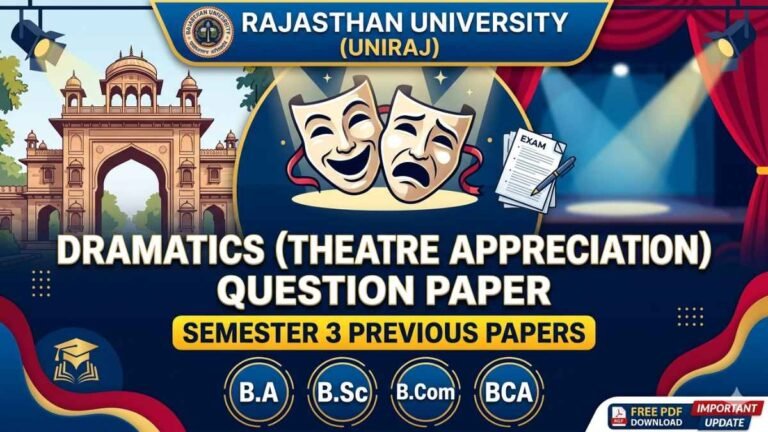 Rajasthan University DRAMATICS Question Paper