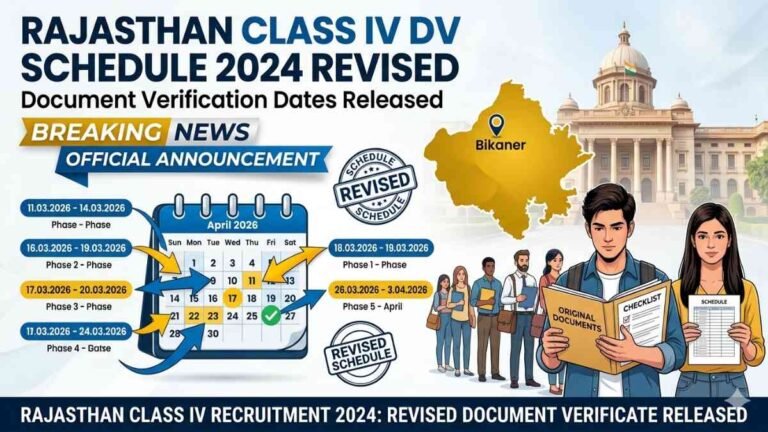 Rajasthan Class IV Recruitment 2024: Revised Document Verification Schedule Released