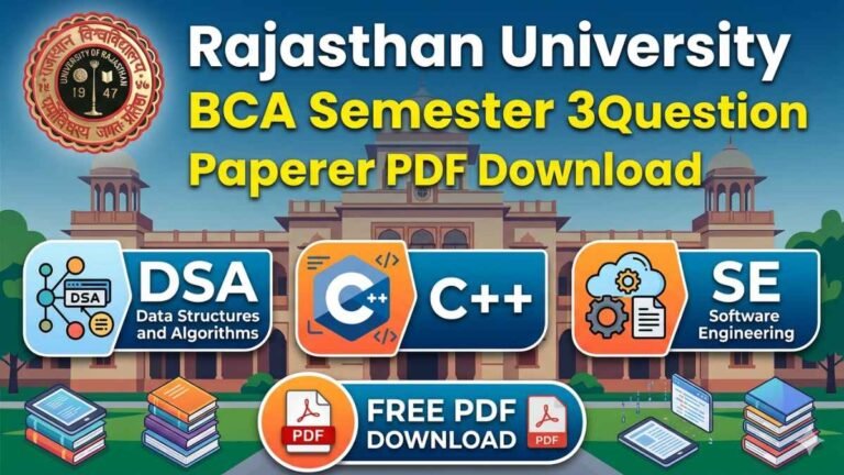 Rajasthan University BCA Semester 3rd Question Paper PDF Download