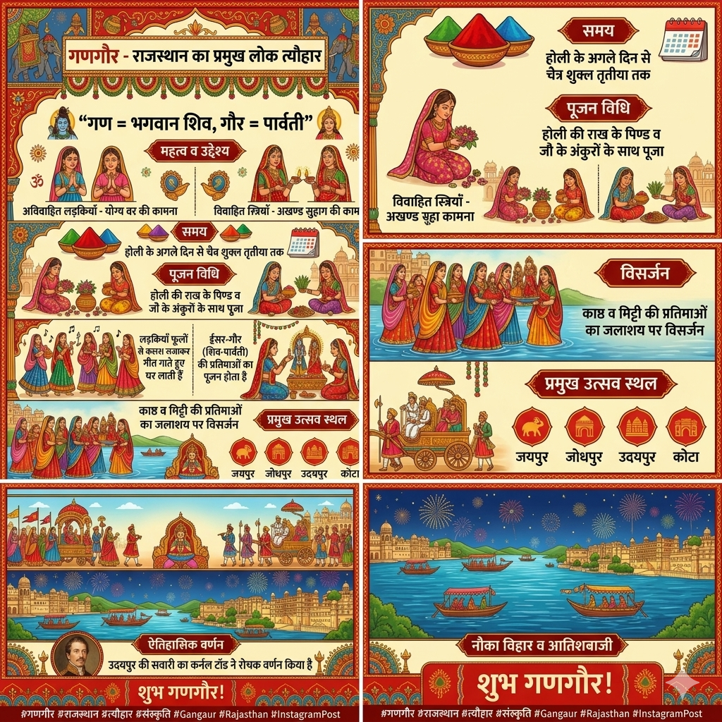 गणगौर महोत्सव: राजस्थान के प्रमुख लोक पर्व का महत्व, पूजा विधि और इतिहास